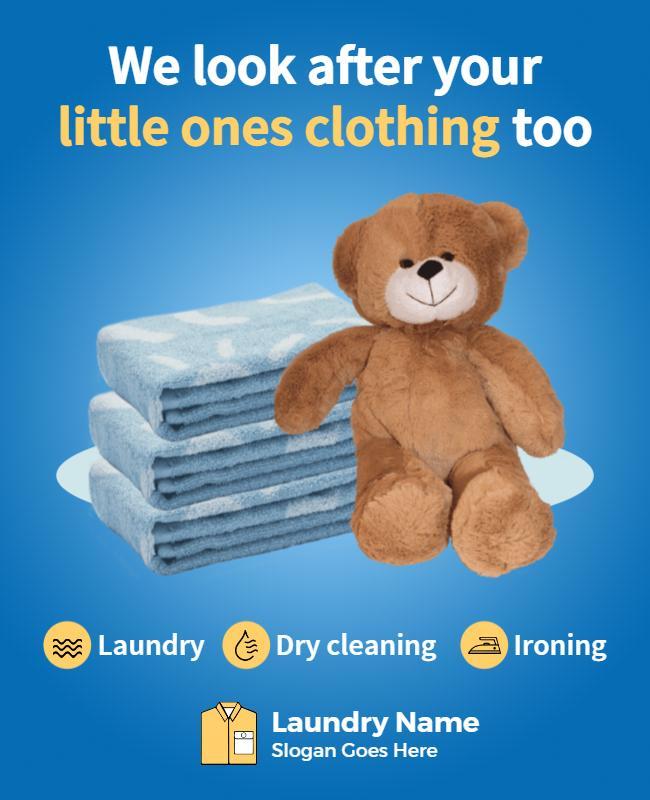 Childrens Laundry and Dry Cleaning Services Flyer Template