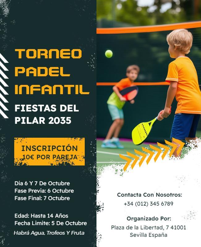 Childrens Padel Tournament Event Flyer Template