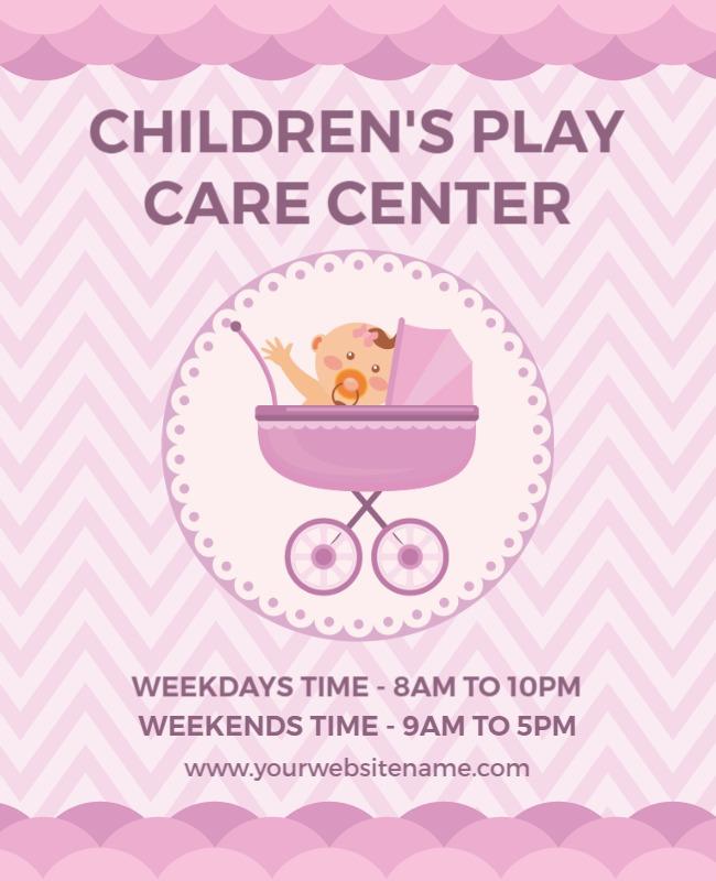 Childrens Play Care Center Flyer Template