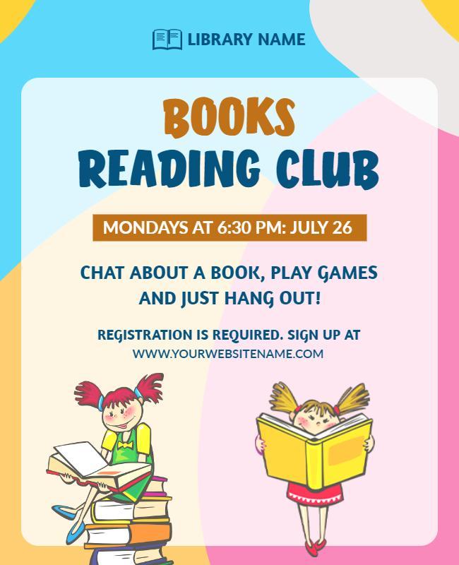 Childrens Reading Club Event Flyer Template