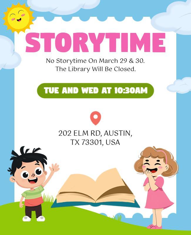 Children's Storytime Event Flyer Template