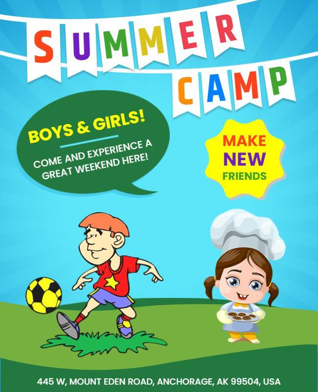 Childrens Summer Camp Adventure Flyer Template