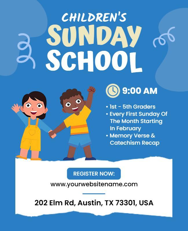 Children's Sunday School Event Flyer Template