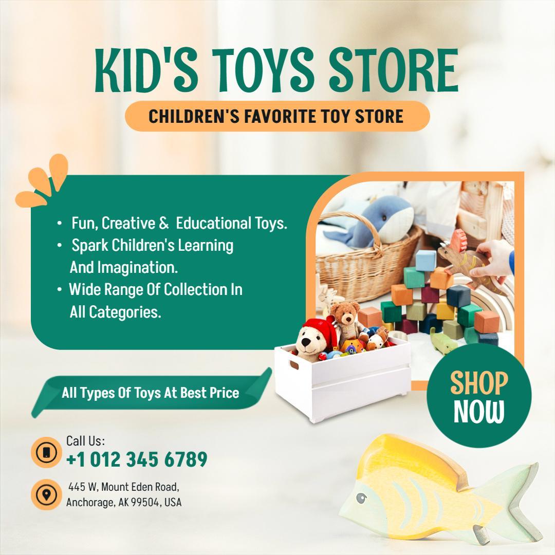 Childrens Toy Store Promotional Instagram Flyer Template