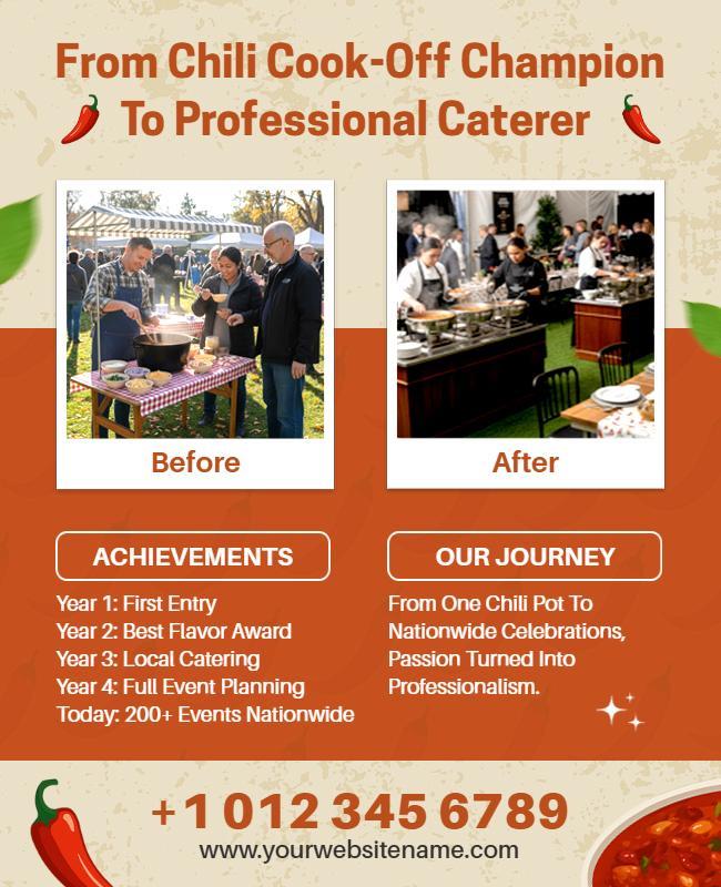 Chili Cook-Off Champion Becomes Professional Caterer Flyer Template