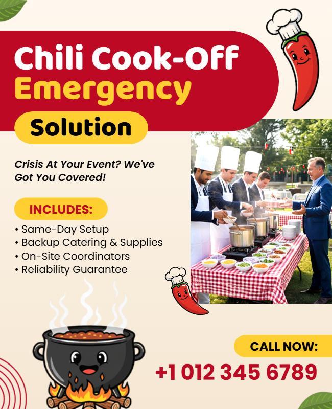 Chili Cook-Off Emergency Solution Flyer Template