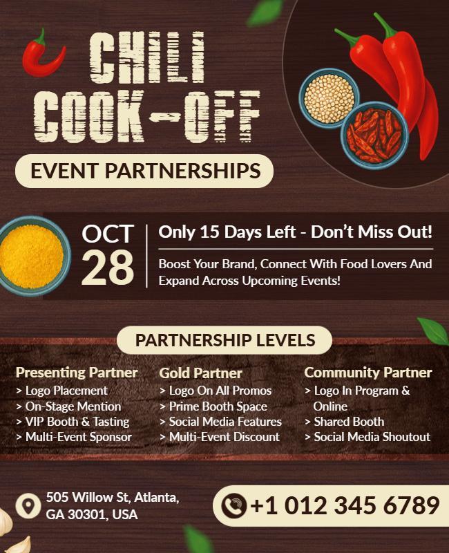 Chili Cook-Off Event Partnership Flyer Template
