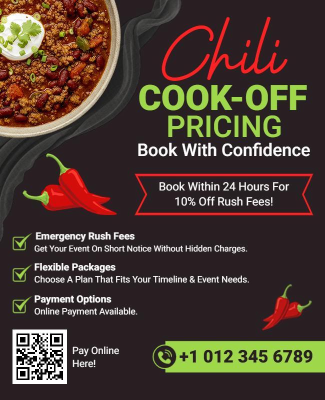 Chili Cook-Off Event Pricing Promotion Flyer Template