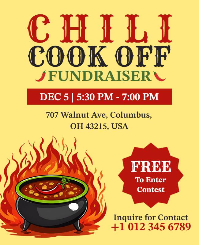 Chili Cook-Off Fundraiser Event Flyer Template