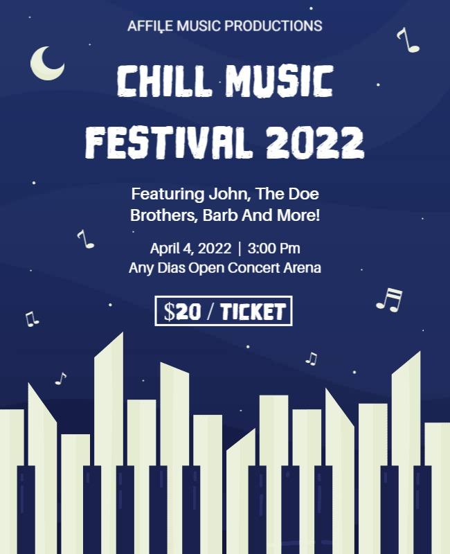 Chill Music Festival Night Concert Flyer Template