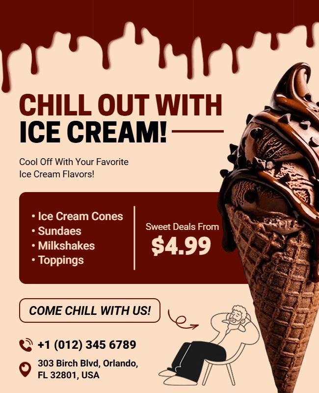 Chill Out Ice Cream Offer Flyer Template