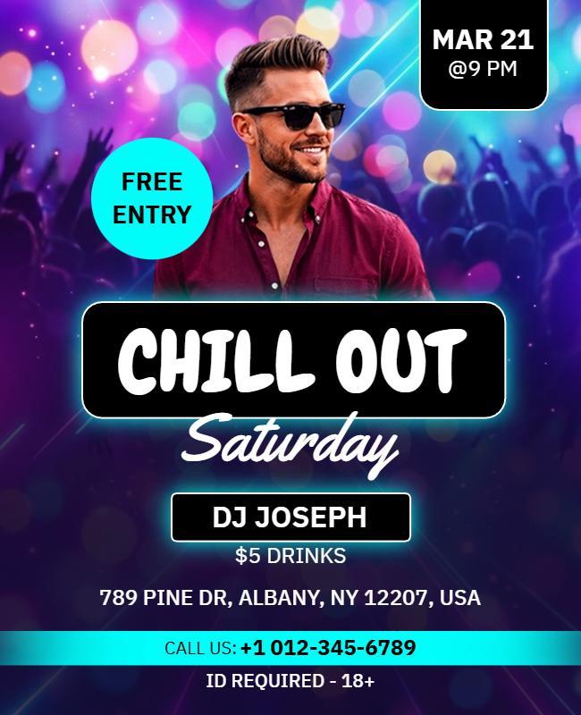 Chill Out Saturday Party Flyer Template