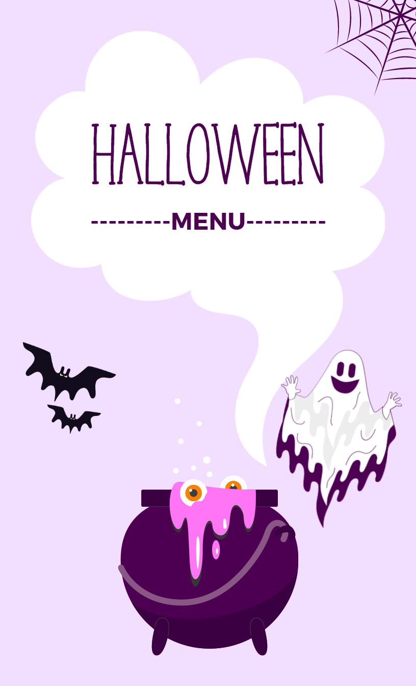 Chilling Entrees and Monster Desserts Halloween Menu Template