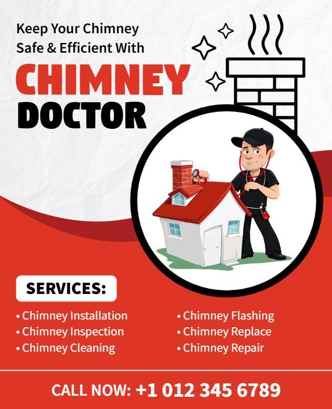 Chimney Doctor Specialized Service Offers Flyer Template