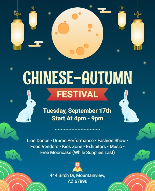 Chinese Autumn Festival Celebration Flyer Template