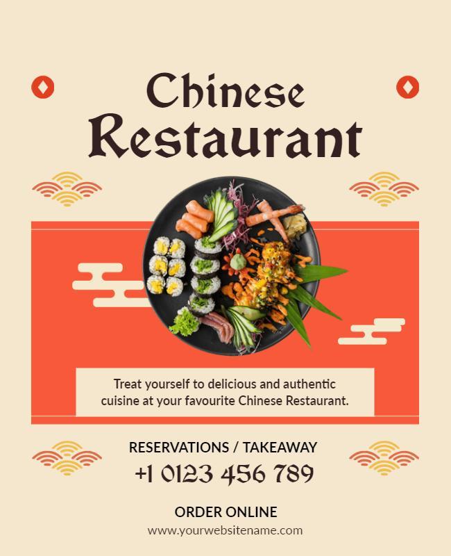 Chinese Cuisine Restaurant Promotion Flyer Template