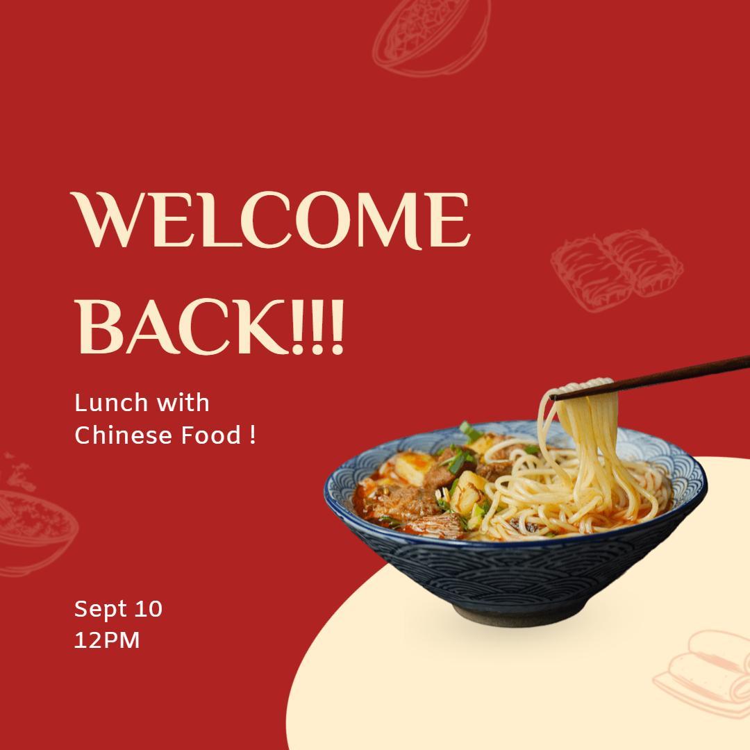 Chinese Food Lunch Welcome Back Promotion Ad Template