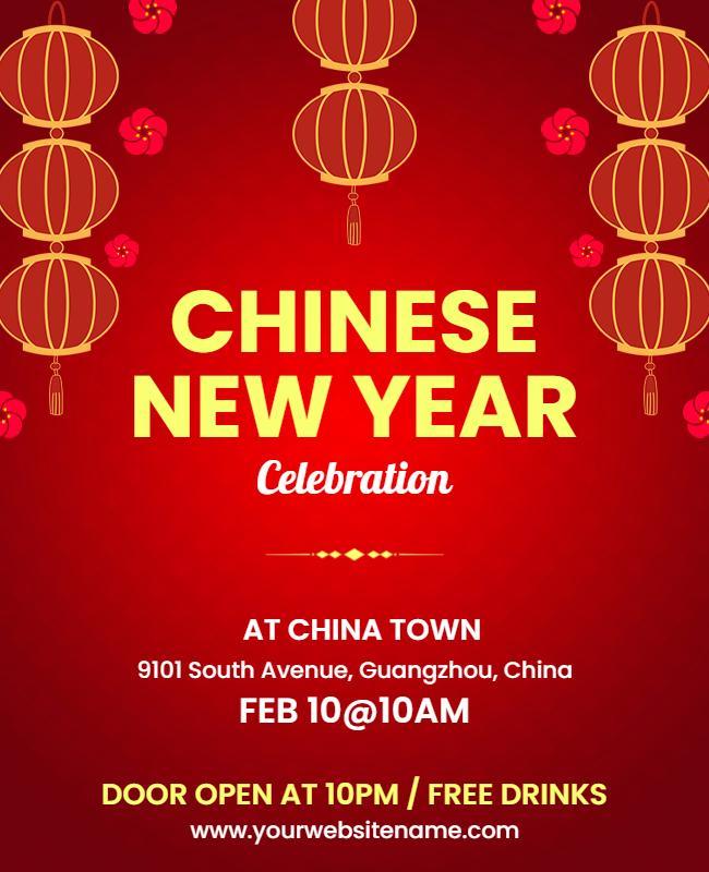 Chinese New Year Celebration Event Flyer Template