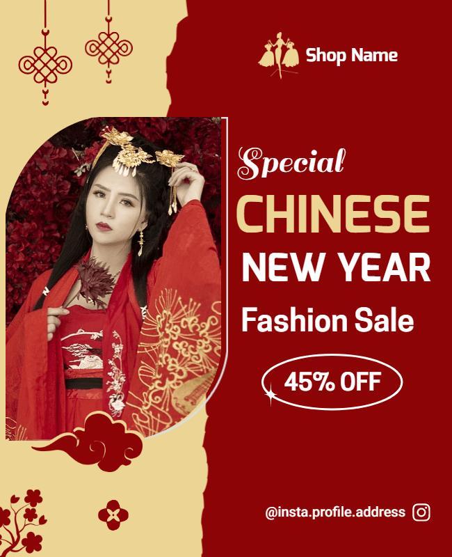 Chinese New Year Fashion Sale Flyer Template