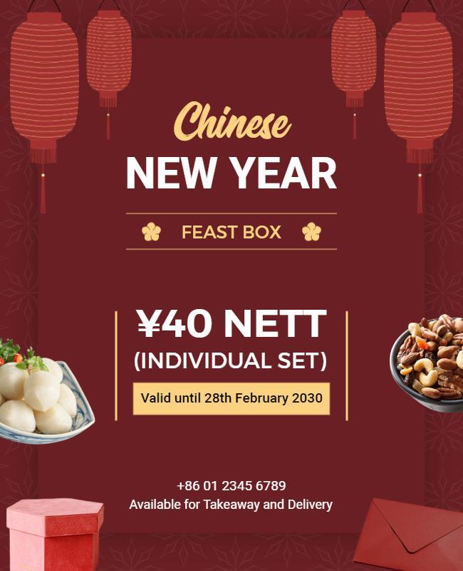 Chinese New Year Festive Feast Flyer Template