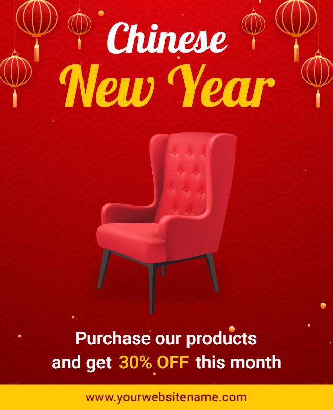 Chinese New Year Furniture Sale Flyer Template