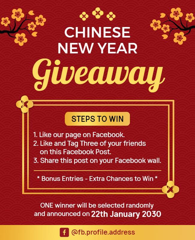 Chinese New Year Giveaway Contest Flyer Template