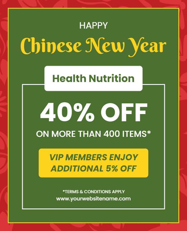 Chinese New Year Health Sale Flyer Template