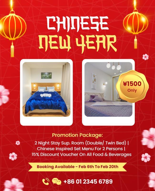 Chinese New Year Hotel Promotion Flyer Template