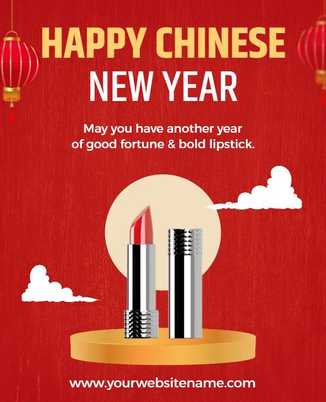 Chinese New Year Lipstick Theme Flyer Template