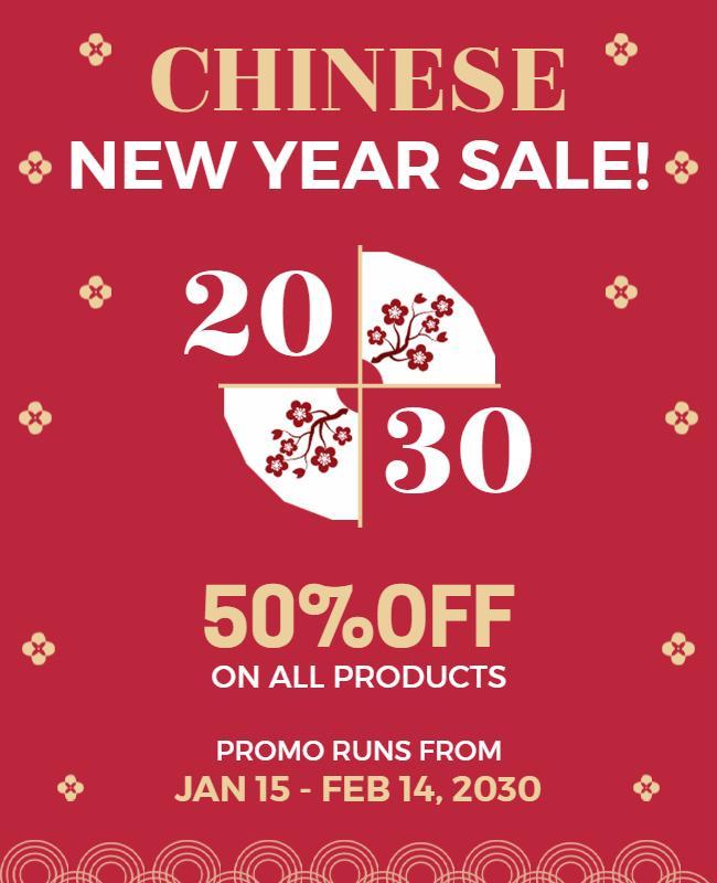 Chinese New Year Sale Event Flyer Template