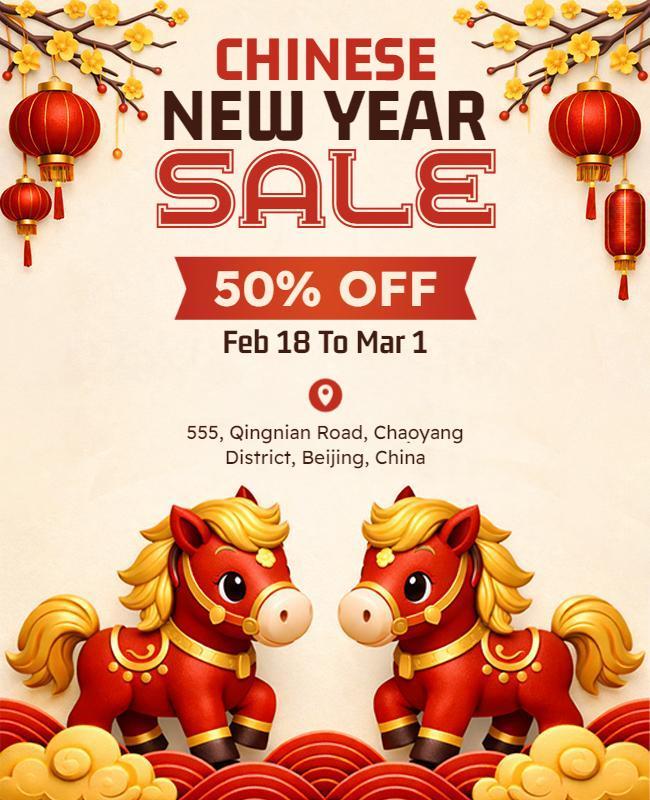 Chinese New Year Sale Promotion Flyer Template