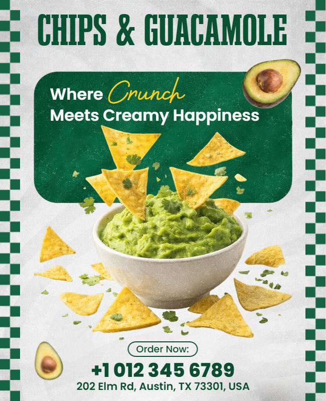 Chips and Guacamole Restaurant Flyer Template