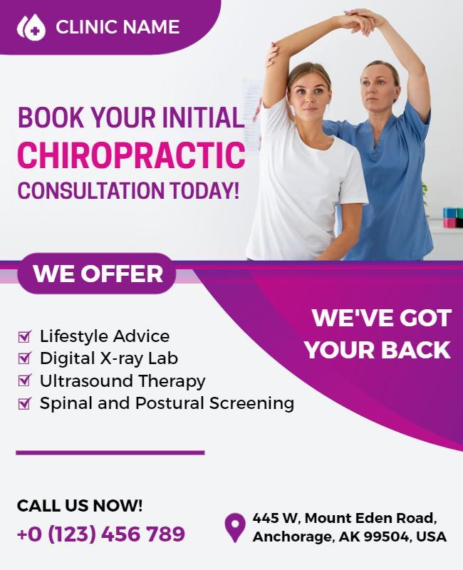 Chiropractic Consultation Services Promotional Flyer Template