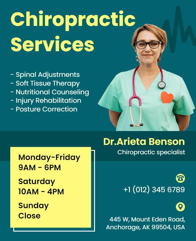 Chiropractic Services Health Specialist Flyer Template