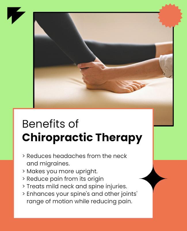 Chiropractic Therapy Benefits Informational Flyer Template