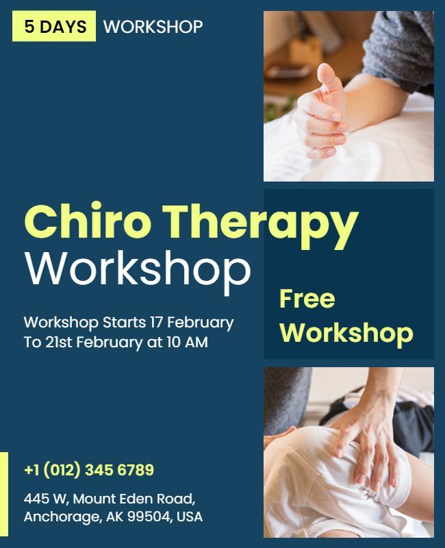 Chiropractic Therapy Free Workshop Announcement Flyer Template