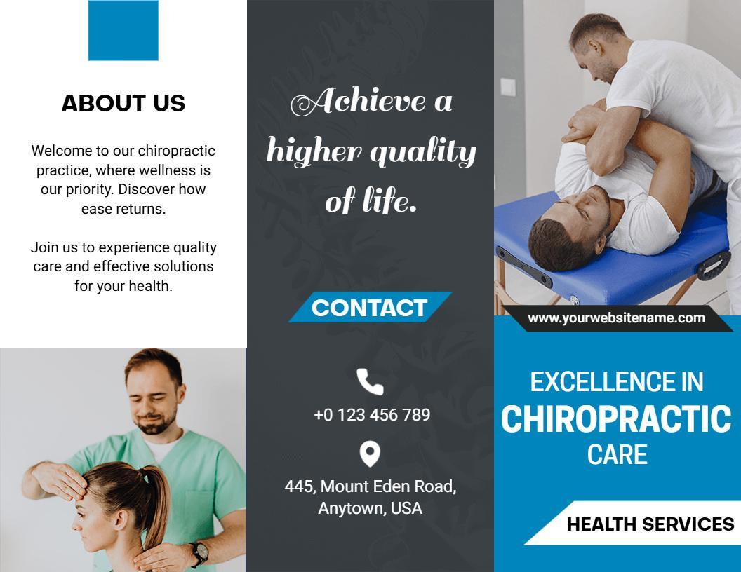 Chiropractic Wellness and Pain Relief Health Services Brochure Template