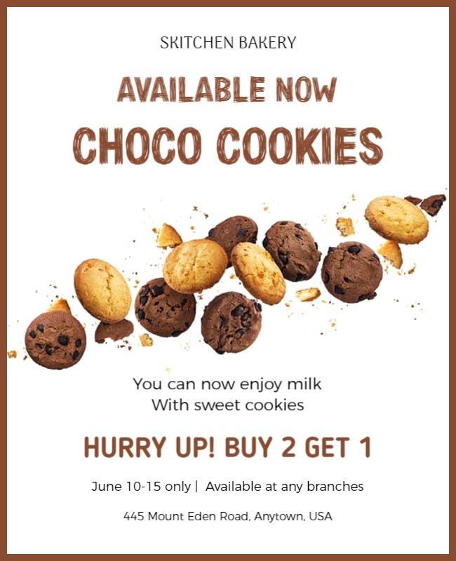 Choco Cookies Promotion Bakery Flyer Template