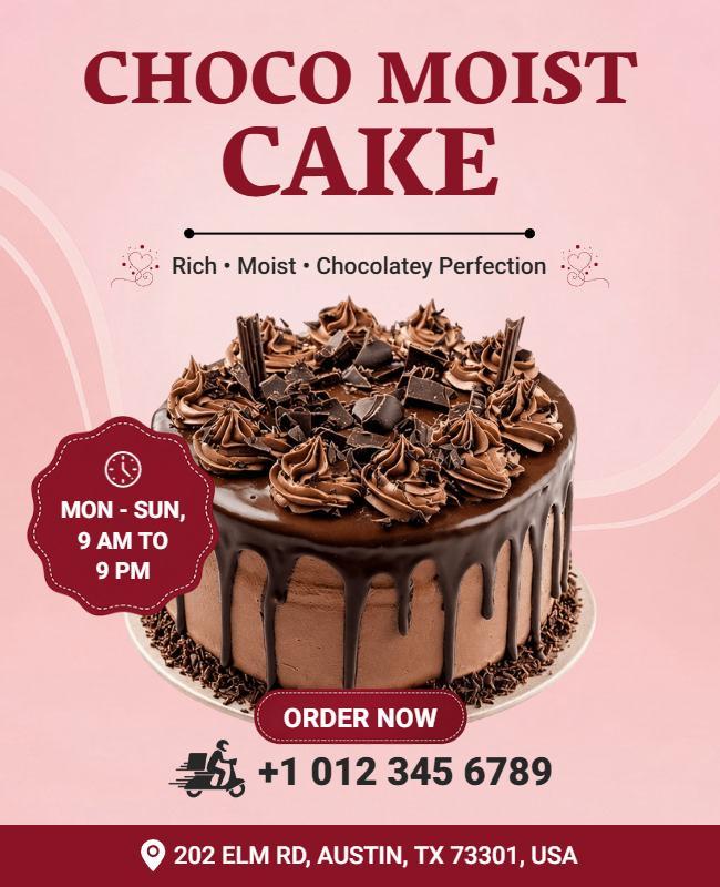 Choco Moist Cake Special Offer Poster Template
