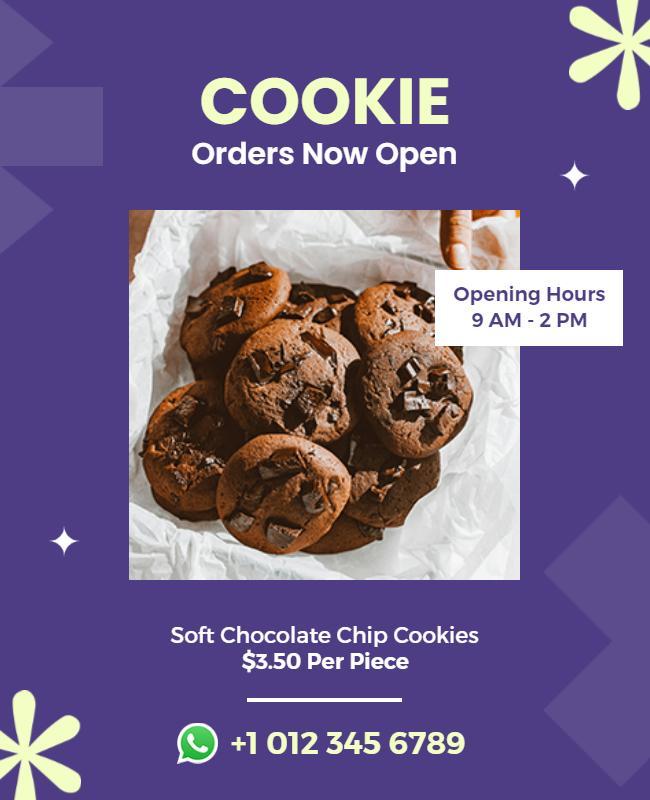 Chocolate Chip Cookie Order Flyer Template