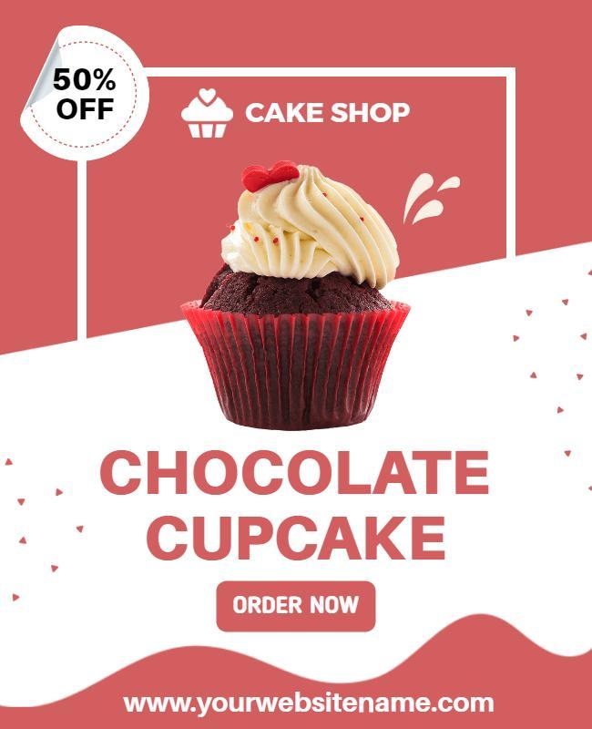 Chocolate Cupcake Bakery Promotion Flyer Template