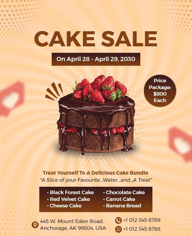 Chocolate Lovers Cake Sale Flyer Template