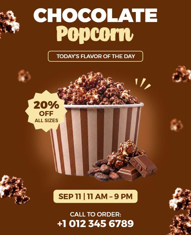 Chocolate Popcorn Promotion Flyer Template