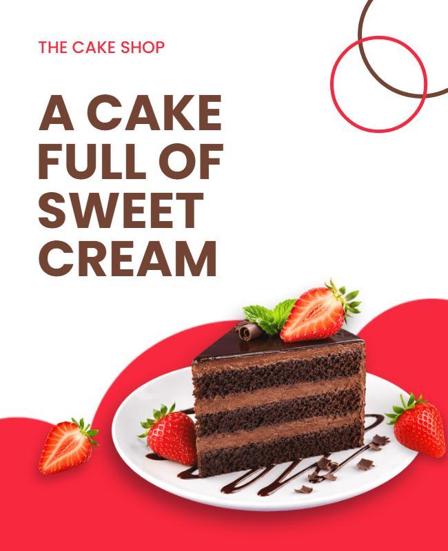 Chocolate Strawberry Cake Advertisement Poster Template