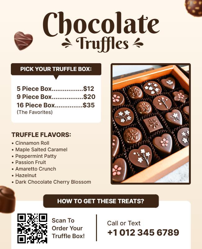 Chocolate Truffle Selection Box Flyer Template