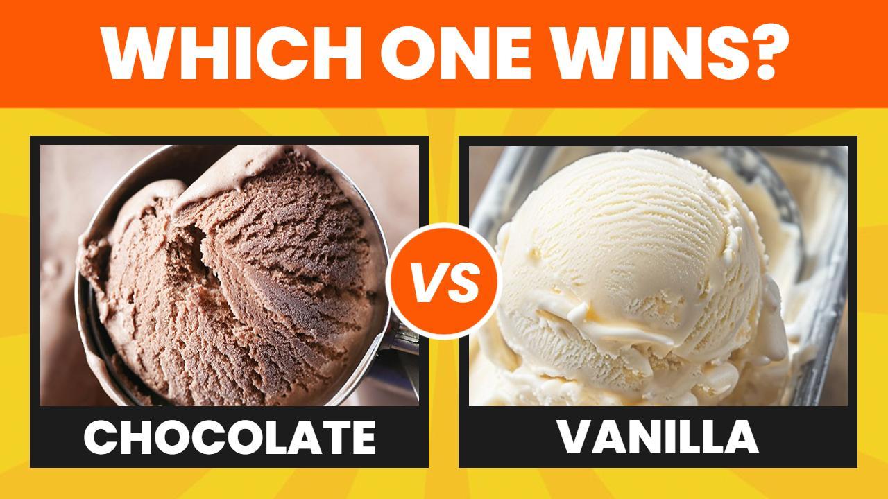 Chocolate vs Vanilla Ice Cream Battle Food YouTube Thumbnail Template