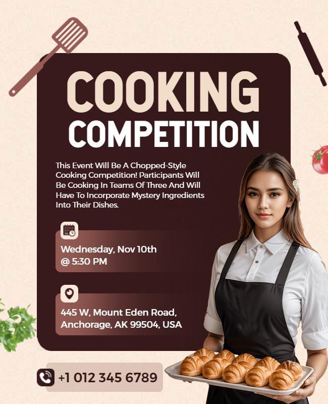 Chopped Style Cooking Competition Event Flyer Template