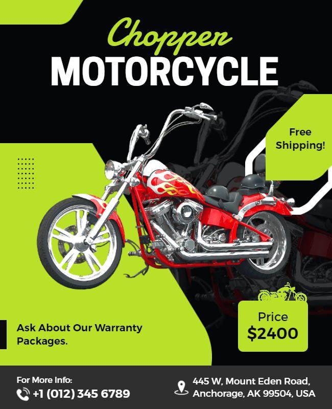 Chopper Motorcycle Sale Advertisement Flyer Template