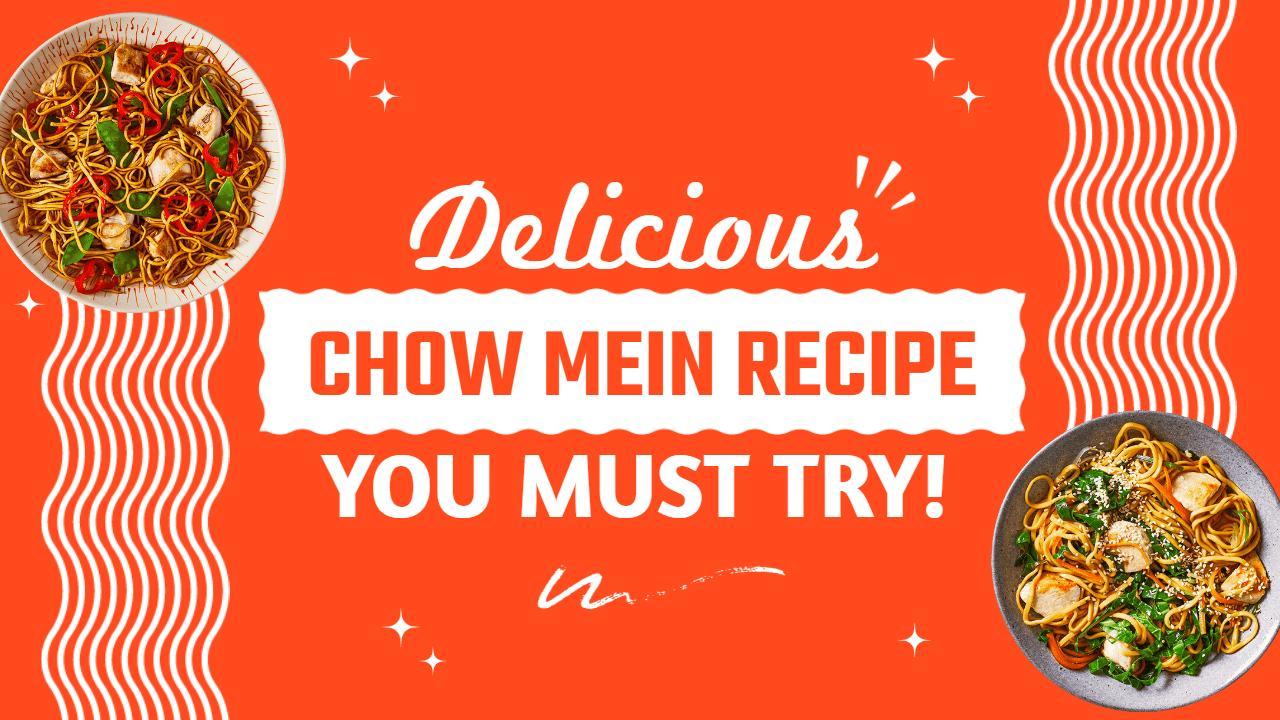 Chow Mein Recipe Cooking Channel YouTube Thumbnail Template
