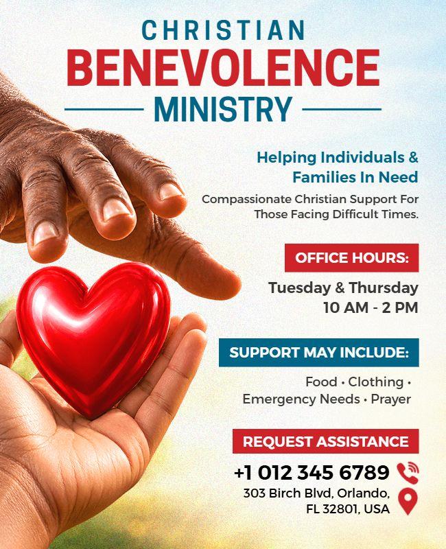 Christian Benevolence Ministry Assistance Flyer Template
